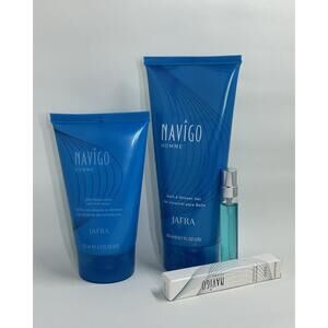 SET OF Jafra Navigo: Homme Bath And Shower Gel, After Shave Lotion, +FREE EAU